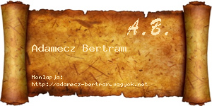 Adamecz Bertram névjegykártya